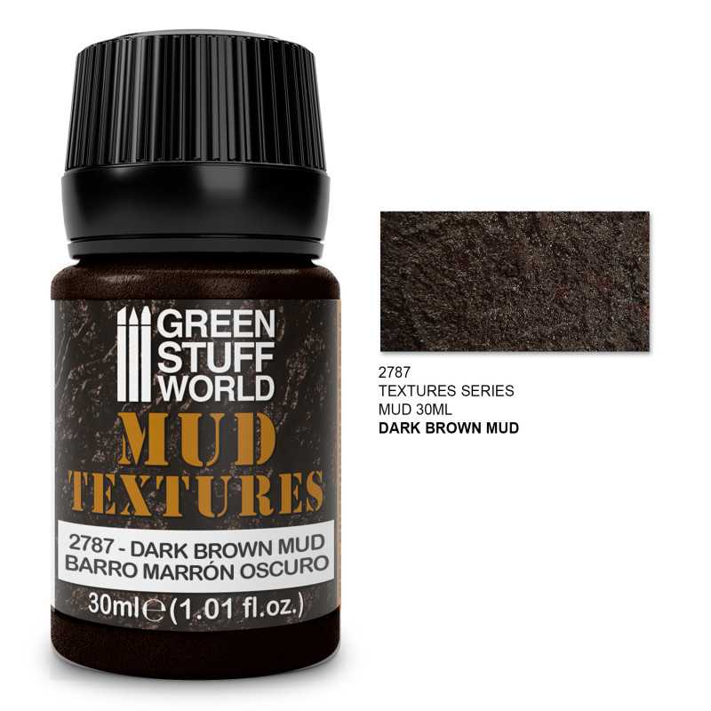 Acrylic Mud Texture  - DARK BROWN MUD 30ml