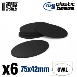 Plastic Oval Base 75x42mm (6st)