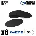 Plastic Oval Base 75x42mm (6st)
