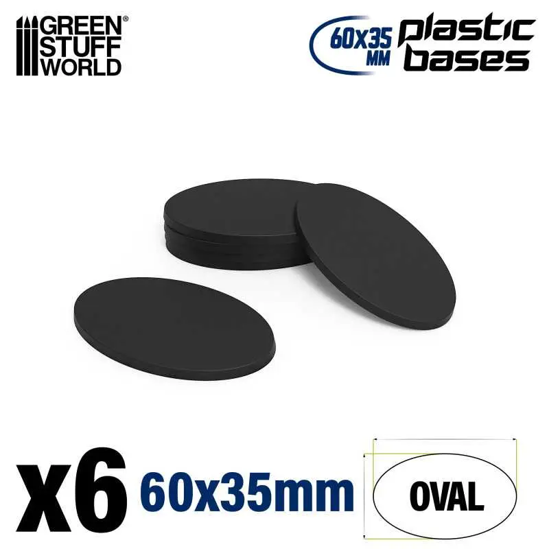 Plastic Oval Base 60x35mm (6st)