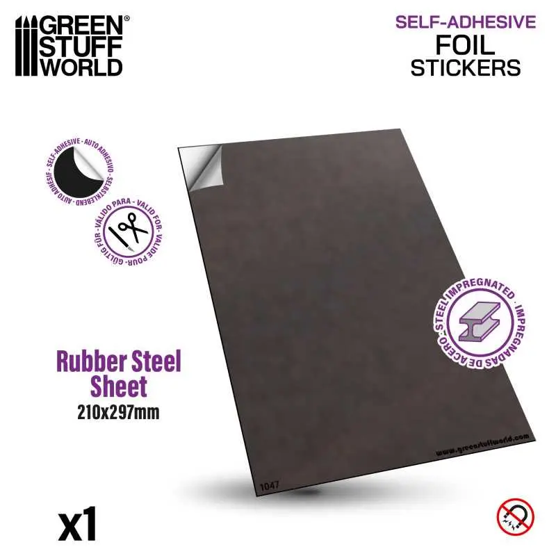 Zelfklevend rubber staalplaat (200x300mm)
