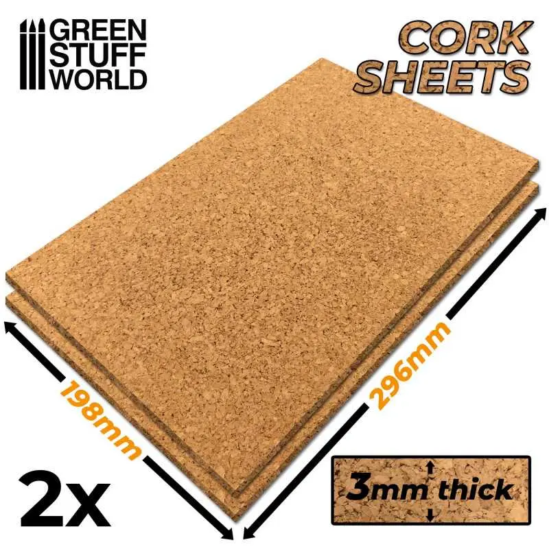 Cork Sheets 3mm (2 sheets)