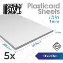 Plasticard styreen sheets 1mm (5 sheets)
