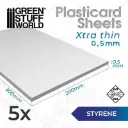 Plasticard styreen sheets 0,5mm (5 sheets)