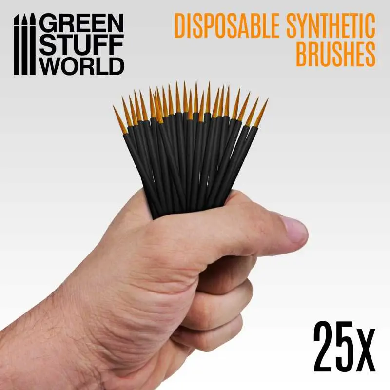 [GSW 0186] Disposable synthetic brushes (25 brushes)