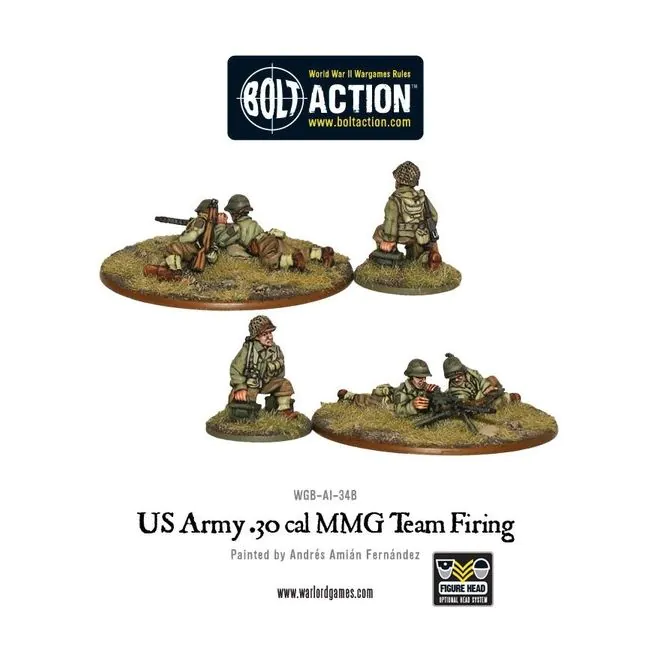 US Army 30 Cal MMG Team Firing