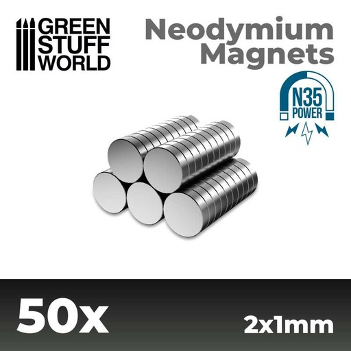 [GSW 0018] Neodymium Magneten 2x1mm - SET x50 (N35)
