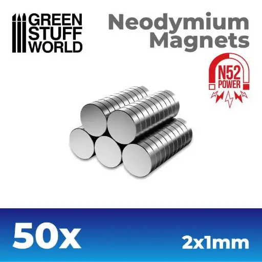 [GSW 0022] Neodymium Magneten 2x1mm - SET x50 (N52)