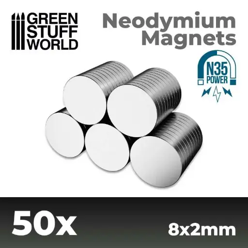 [GSW 0095] Neodymium Magneten 8x2mm - SET x50 (N35)