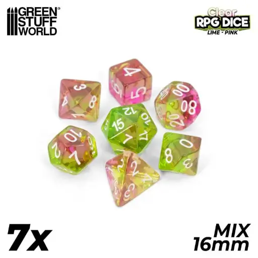 [GSW 0193] RPG Dice Set Lime/Pink Clear